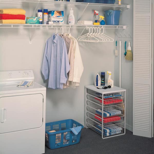 Steel Ventilated Wardrobe Wall Mounted Wire Shelf (12 in. D x 144 in. W x 1.8745 in. H)