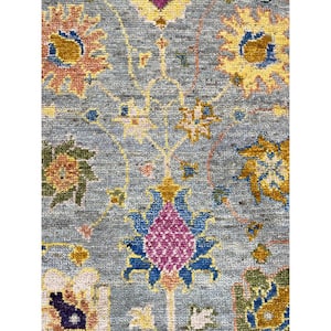 Oushak Grey 8 ft. x 10 ft. Hand-Knotted Wool Modern Area Rug