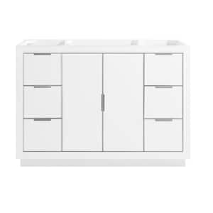 Austen 48 in. Bath Vanity Cabinet Only in White with Silver Trim