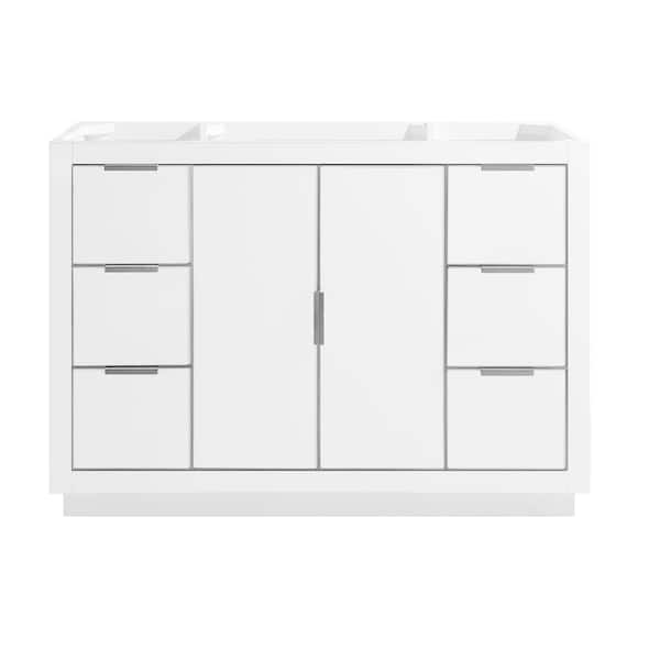 Avanity Austen 48 in. Bath Vanity Cabinet without Top in White with Silver Trim