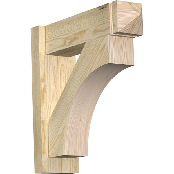 Ekena Millwork 6 in. x 20 in. x 20 in. Douglas Fir Westlake Arts and Crafts Rough Sawn Outlooker