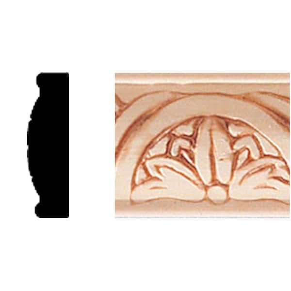 3/8 in. D x 1-5/16 in. W x 96 in. L Unfinished Hardwood Repeat Flower Panel Moulding