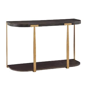 47.8 in. Espresso Wood And Metal T-Brace Sofa Table