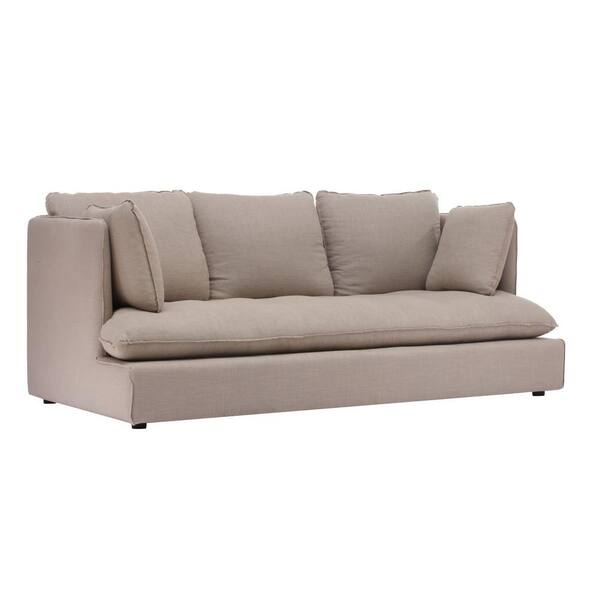 ZUO Pacific Heights Beige Linen Upholstered Sofa