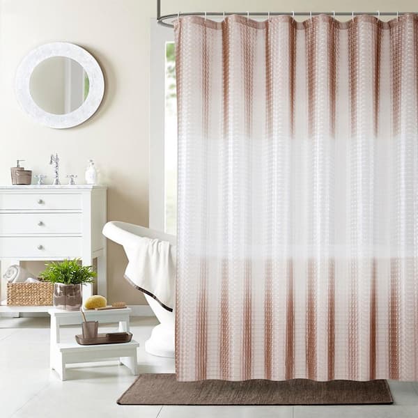 Dainty Home Mist 70 in. x 72 in. Liner Taupe 3D Eco-Friendly Shower Curtain