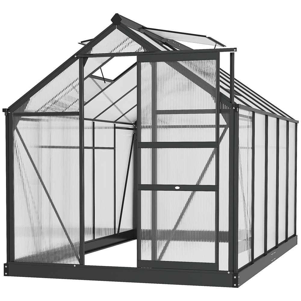 Outsunny 74.75 in. W x 122.75 in. D x 79.25 in. H Heavy-Duty Gray ...