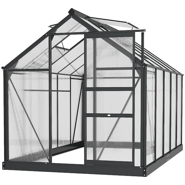 Outsunny 74.75 in. W x 122.75 in. D x 79.25 in. H Heavy-Duty Gray Greenhouse