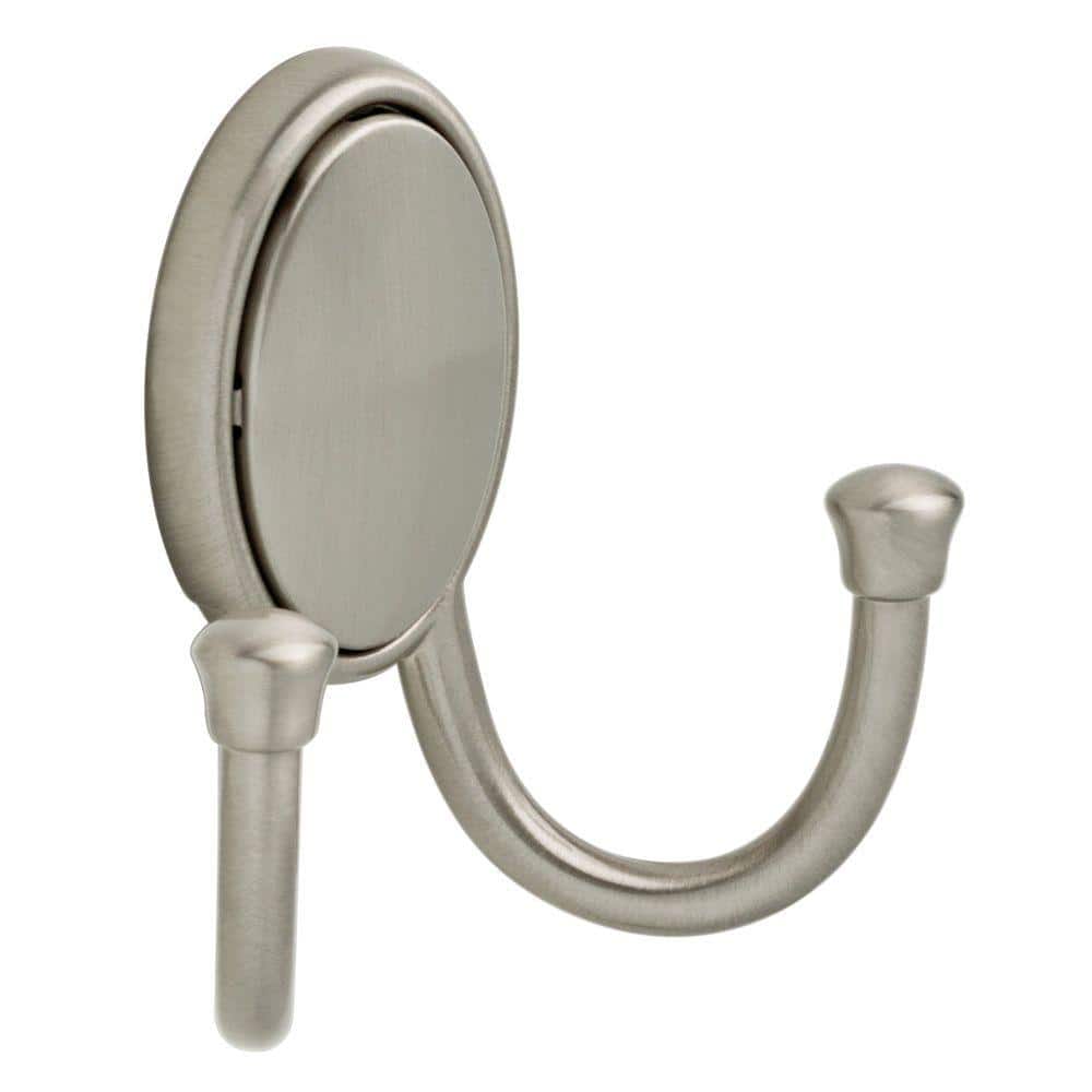 Liberty 1-13/16 in. Satin Nickel Double Wall Hook B46114Q-SN-C5 - The Home  Depot