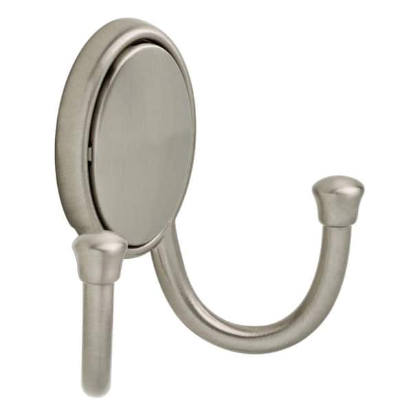 Liberty Atticus 2-7/9 in. Satin Nickel Double Wall Hook with Concealed Fasteners