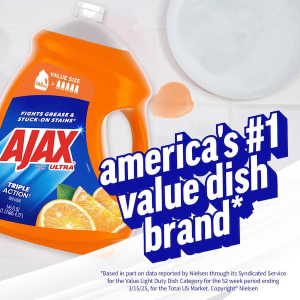 Ajax Ultra Triple Action 145 oz. Orange Liquid Dish Soap 61034144