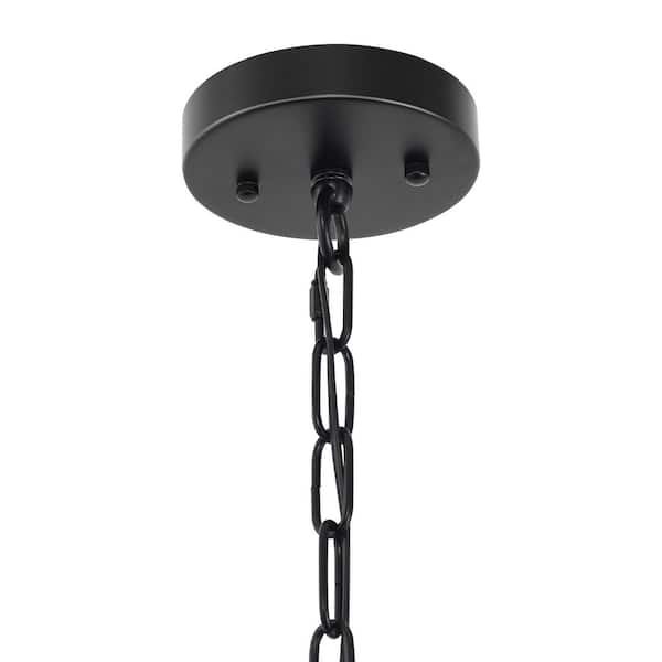 Briignite 4-Light Vintage Black and Rust Chandelier Pendant for