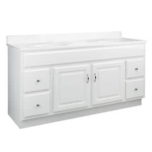 Concord 60 in. W x 21 in. D Bath Vanity Cabinet Only in White Gloss (Ready to Assemble)