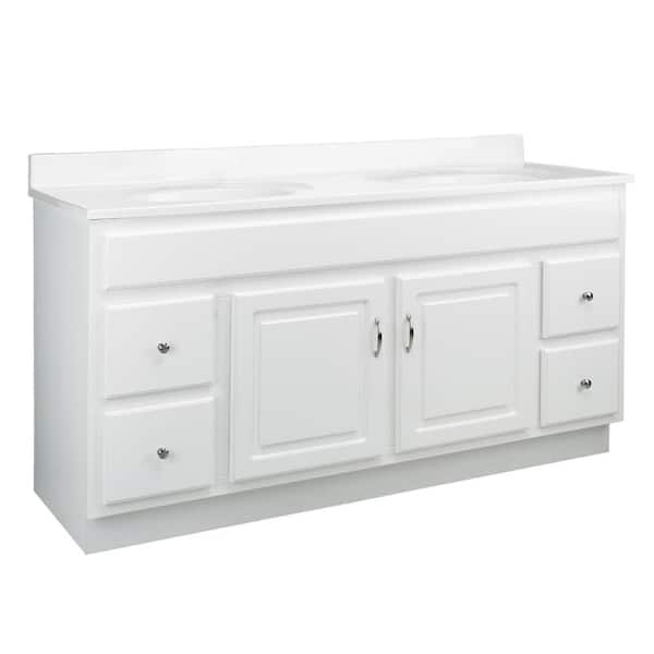 Design House Concord 60 in. W x 21 in. D Bath Vanity Cabinet Only in White Gloss (Ready to Assemble)