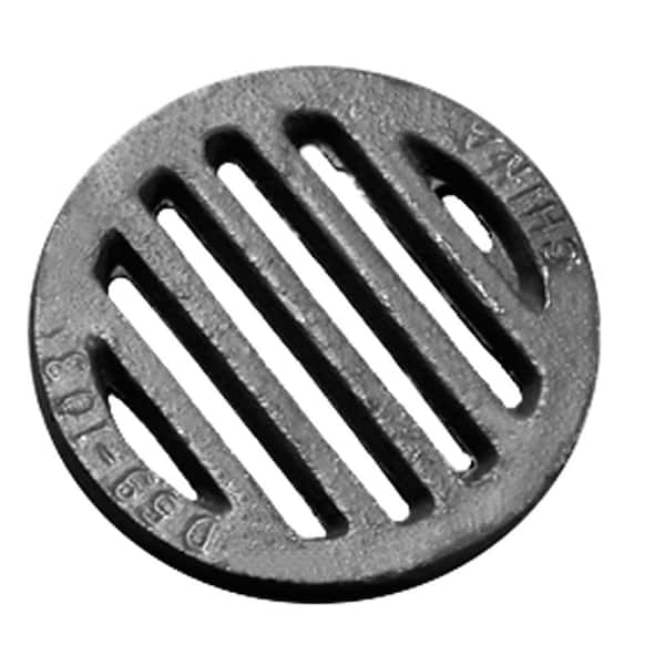 JONES STEPHENS 4-7/8 in. O.D. Cast Iron Bar Grate Less Legs for Hub Openings in 4 in. Soil Pipe
