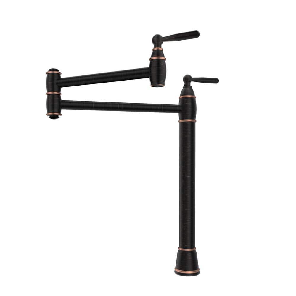 ARCORA Deck Mounted Pot Filler with Lever Handle in Oil Rubbed Bronze