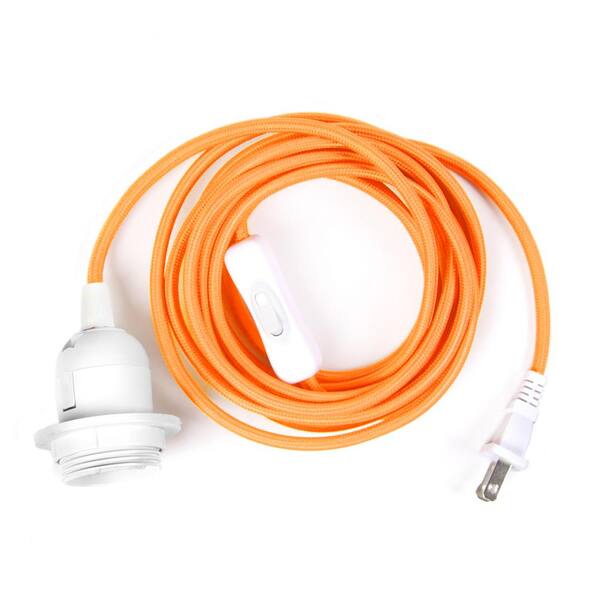 Tadpoles 1-Light Orange 12 ft. Hanging Socket Pendant with Switch