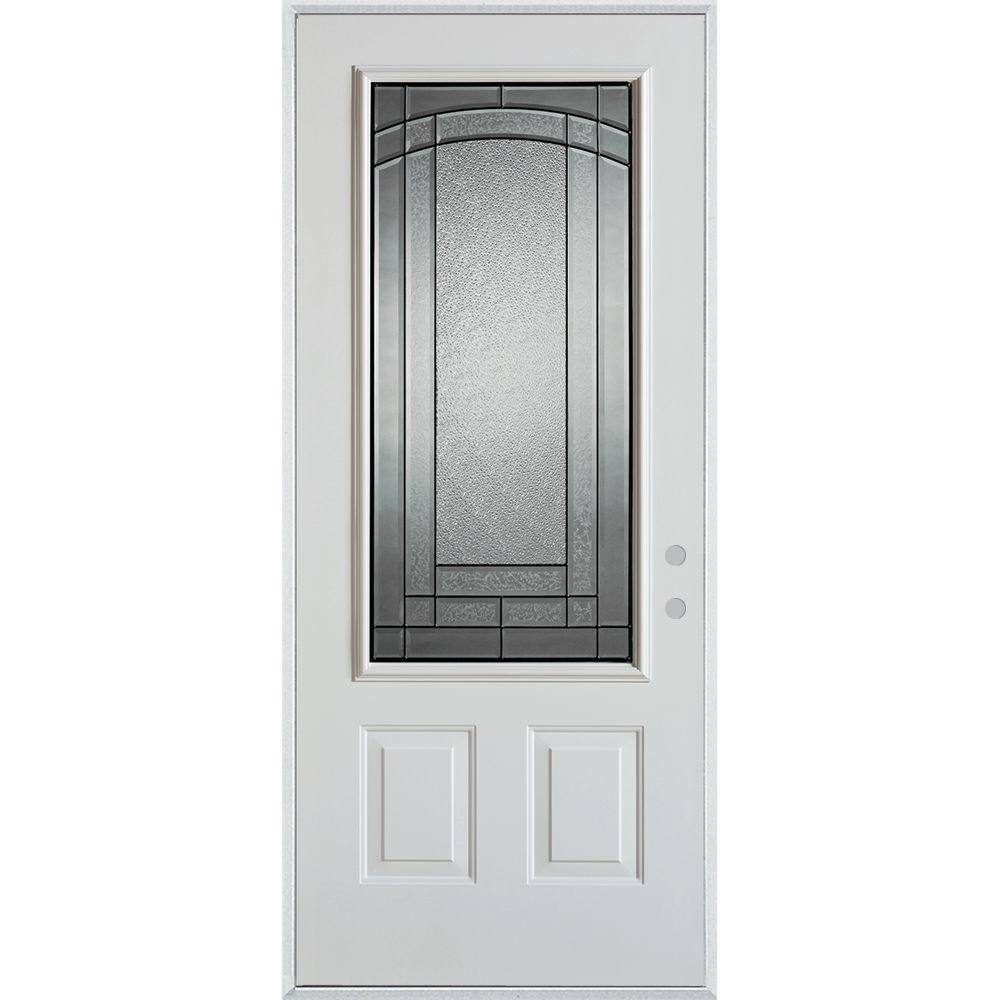 32 in. x 80 in. Chatham Patina 3/4 Lite 2-Panel Painted White Left-Hand Inswing Steel Prehung Front Door price history on PriceWatchPro