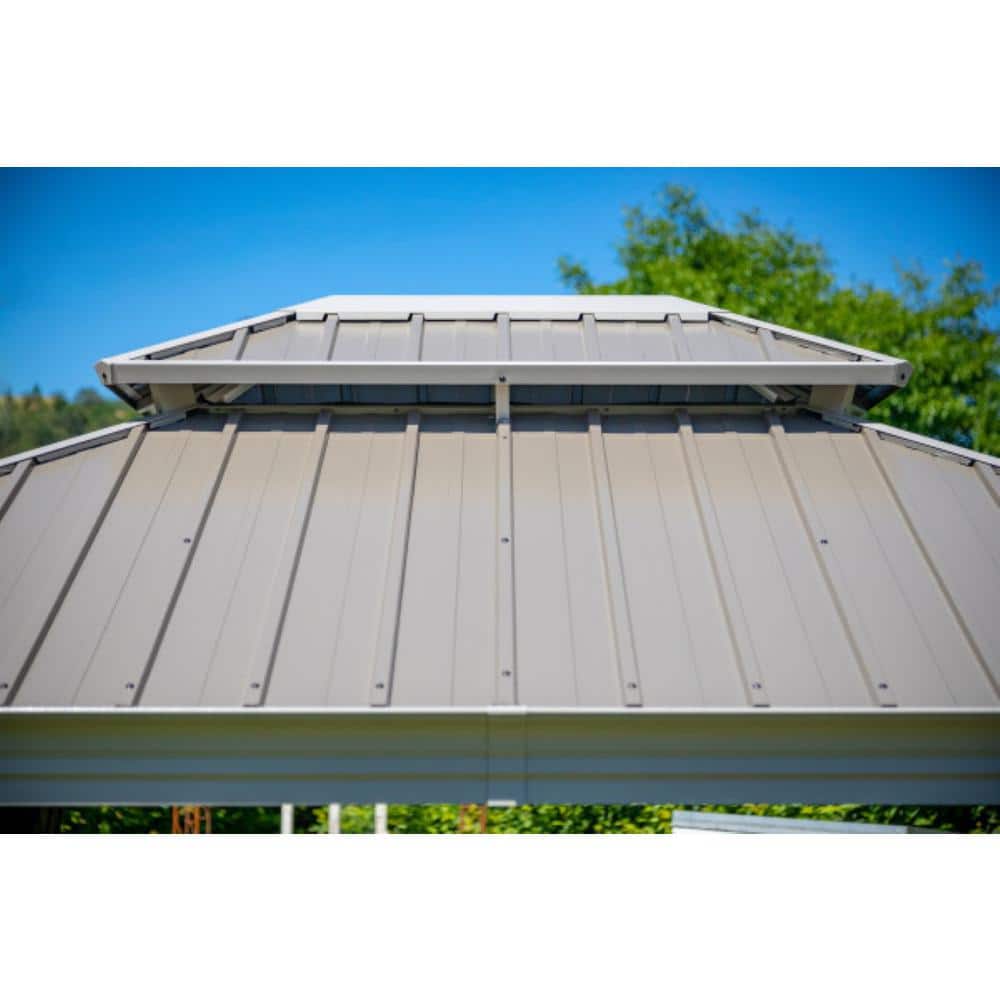 Monaco 12' x 12' Champagne Aluminum Hardtop Gazebo