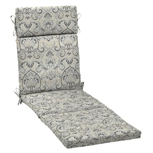 21 in. x 72 in. Outdoor Chaise Lounge Cushion in Neutral Aurora Damask