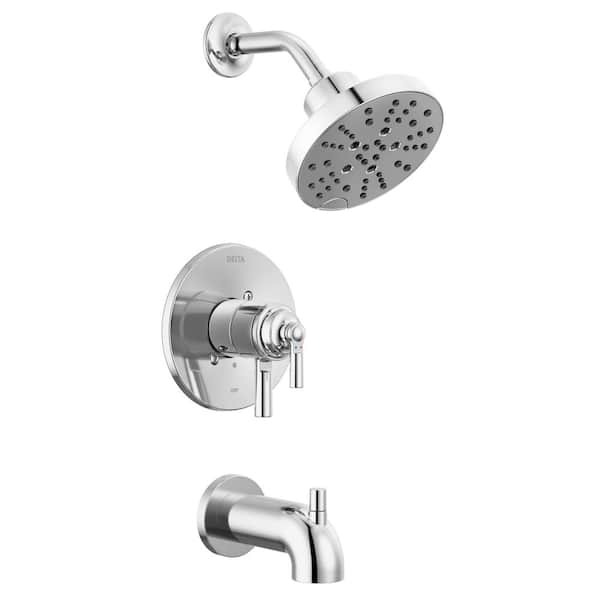 Delta Saylor 1-Handle Wall Mount Tub and Shower Trim Kit in Chrome (Valve Not Included)