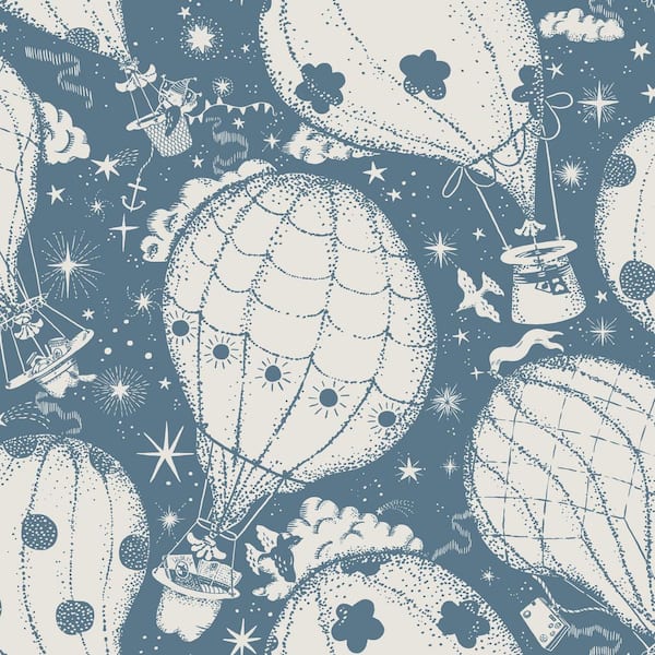 York Wallcoverings Blue Ballongerna Dark Blue Non-Pasted Non-Woven Matte Wallpaper