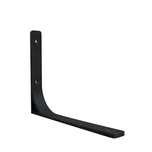 7in x 9. 25in. Black Zinc Alloy Radius Shelf Bracket