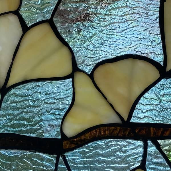 48" x 7ft Leaf Self adhesive stained glass vinyl window film 