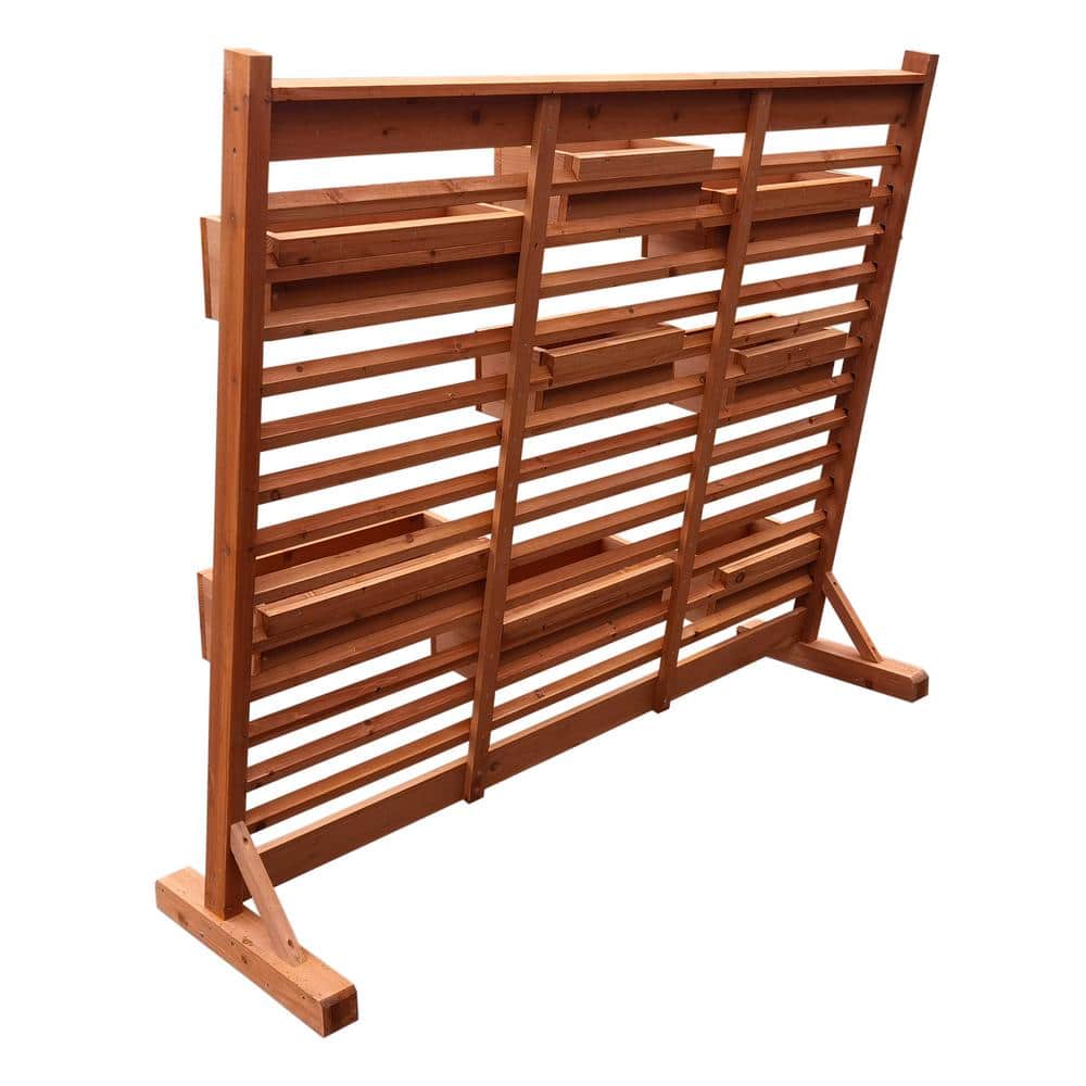 Cypress Wood Vertical Garden Planter Wall with 8 Boxes