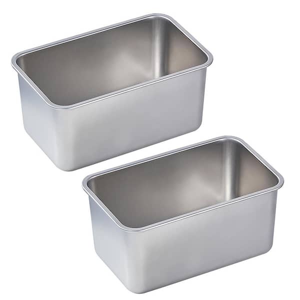 2 Pack 4 in. Extra Deep Loaf Pan, Stainless Steel Bread and Meatloaf Pan, Heavy Duty Baking Pan for Home Kitchen Baking