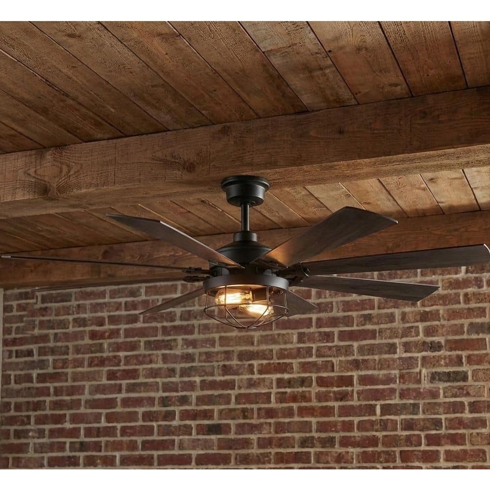 Breezary Parvez 60 in. Integrated LED Indoor Matte Black Ceiling Fans with Light and Remote Control Included 24021-AB - The Home Depot