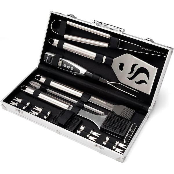 Unbranded 20-Piece Stainless Steel BBQ Grilling Set Outdoor Cooking Accessories with Carrying Case