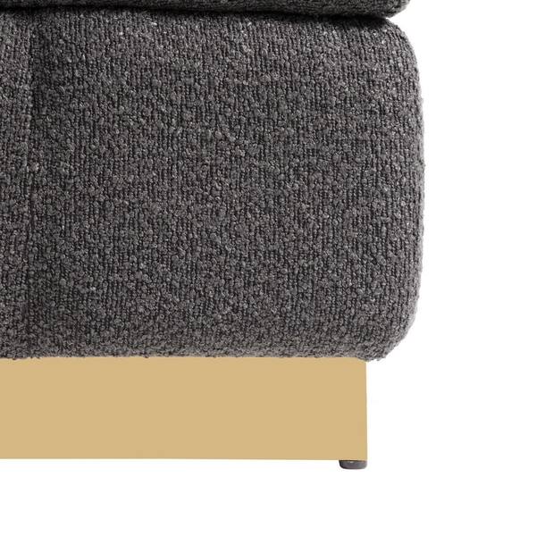 Furniture of America Resa Modern Charcoal Boucle Fabric Square