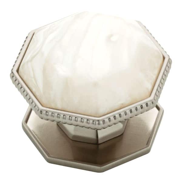 Liberty Shell Insert 1-1/2 in. (38 mm) Cream and Satin Nickel Cabinet Knob