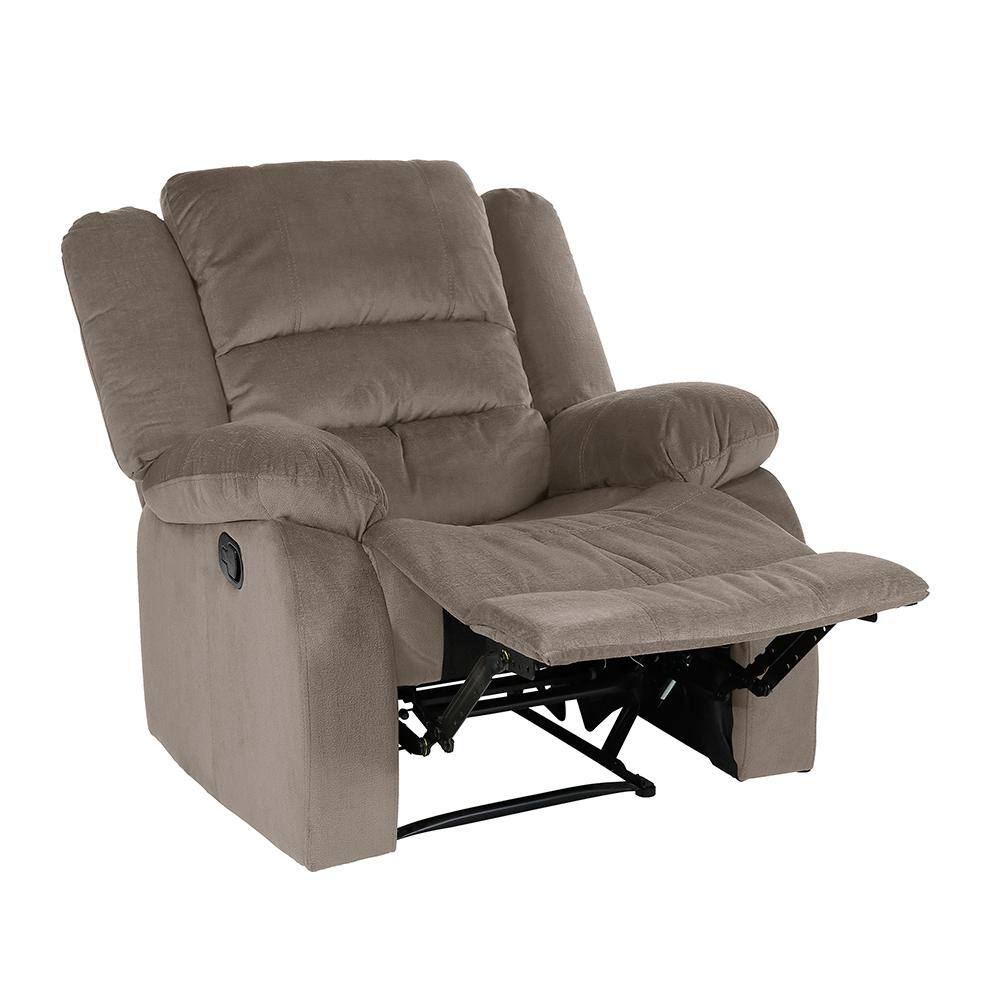 Chocolate Microfiber Recliner with Manufactured Wood Frame
