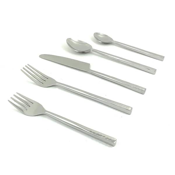 Vibhsa 20-Piece Silver Hammared Flatware Set (Service for 4)
