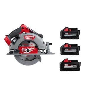 M18 FUEL 18V Lithium-Ion Brushless Cordless 7-1/4 in. Circular Saw w/(3) Batteries