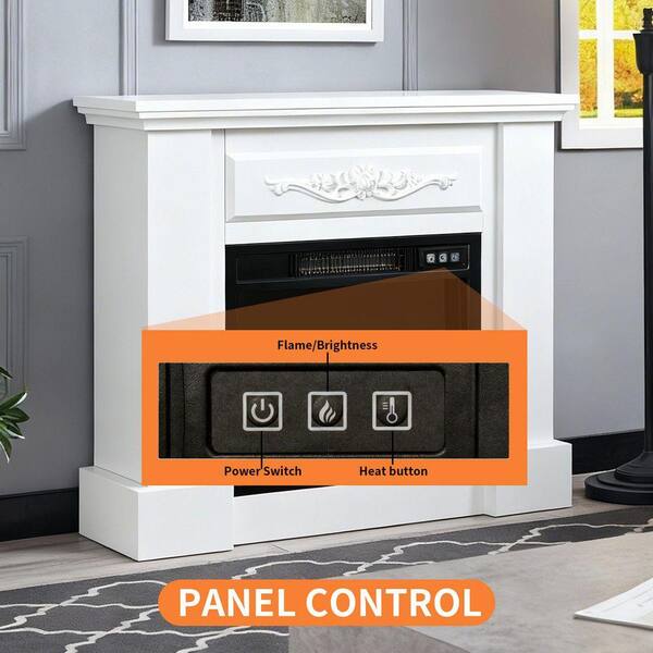 ToolCat 32 in. Freestanding Mantel Surround with 18 in. Electric