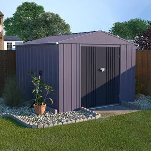 8 ft. W x 8 ft. D x 6 ft. H Metal Storage Shed 58 sq. ft., Gray