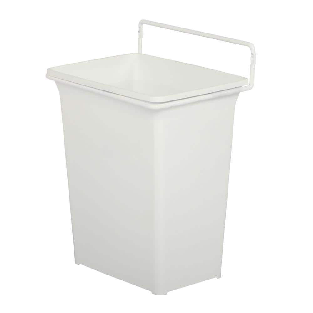 Real Solutions For Real Life Plastic Cabinet Door Mount Trash Can White Q1 A3 