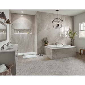 Lilly Pad Gray 12.6 in. x 11.15 in. Honed Limestone Floor and Wall Tile (0.98 sq. ft./Each)