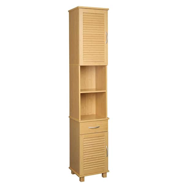 Tileon 13.78 in. W x 11.73 in. D x 73.23 in. H Brown Linen Cabinet
