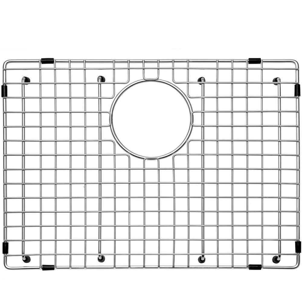 19-Inch x 14-Inch Stainless Steel Sink Grid with Rear Drain