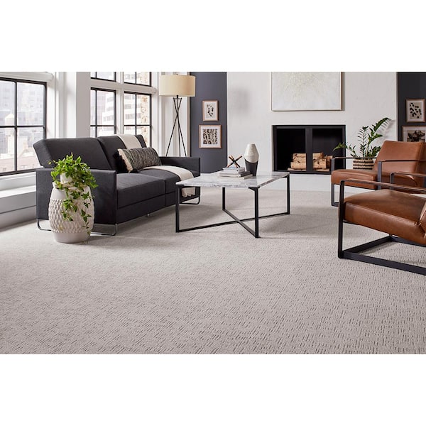 Crystal Cavern - Creative-Gray 12 ft. 45 oz. Triexta PET Pattern Installed Carpet