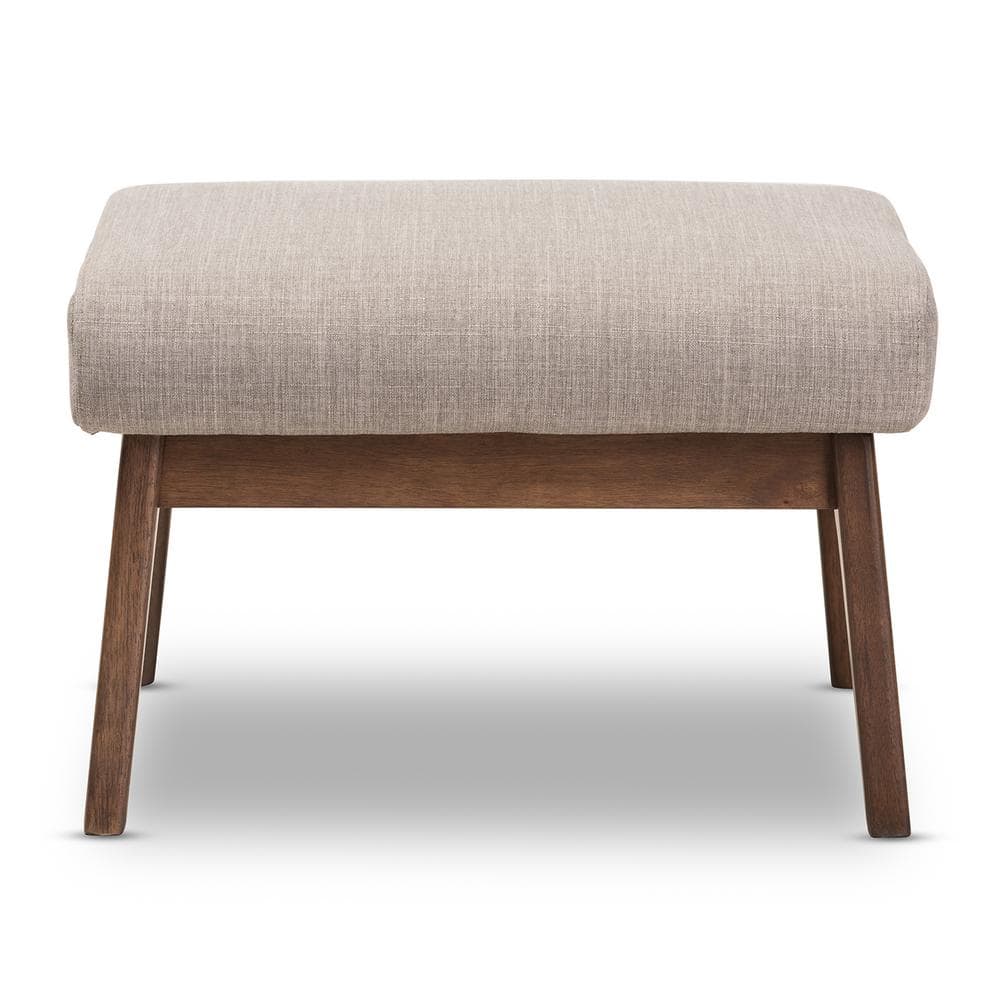 Baxton Studio Bianca Light Gray and "Walnut" Brown Ottoman 28862-7551-HD - The Home Depot