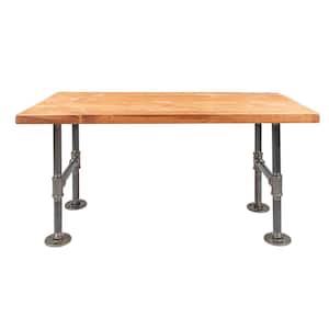 18 in. x 36 in. x 17.88 in. Cedar Stain Restore Wood Coffee Table with Industrial Steel Pipe Legs
