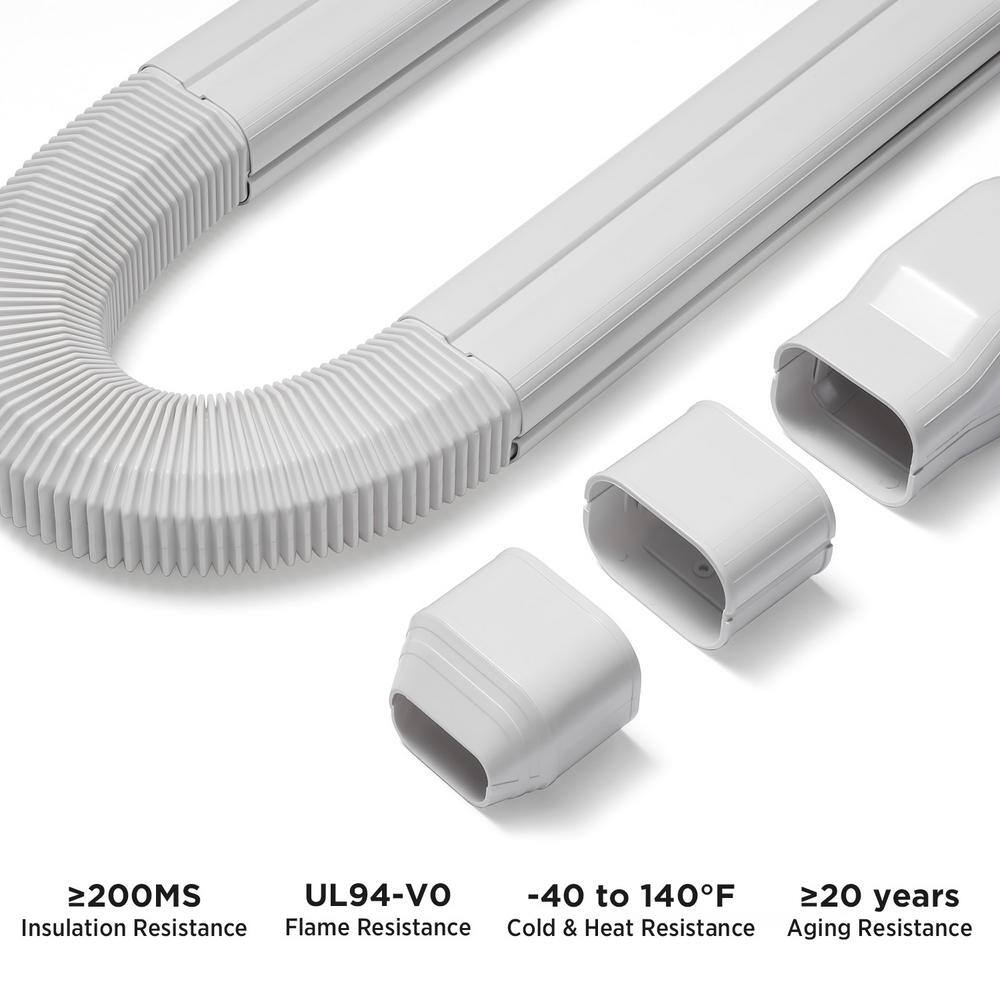 White PVC Line Cover Kit for AC Systems, 3'' W x 7.5' L