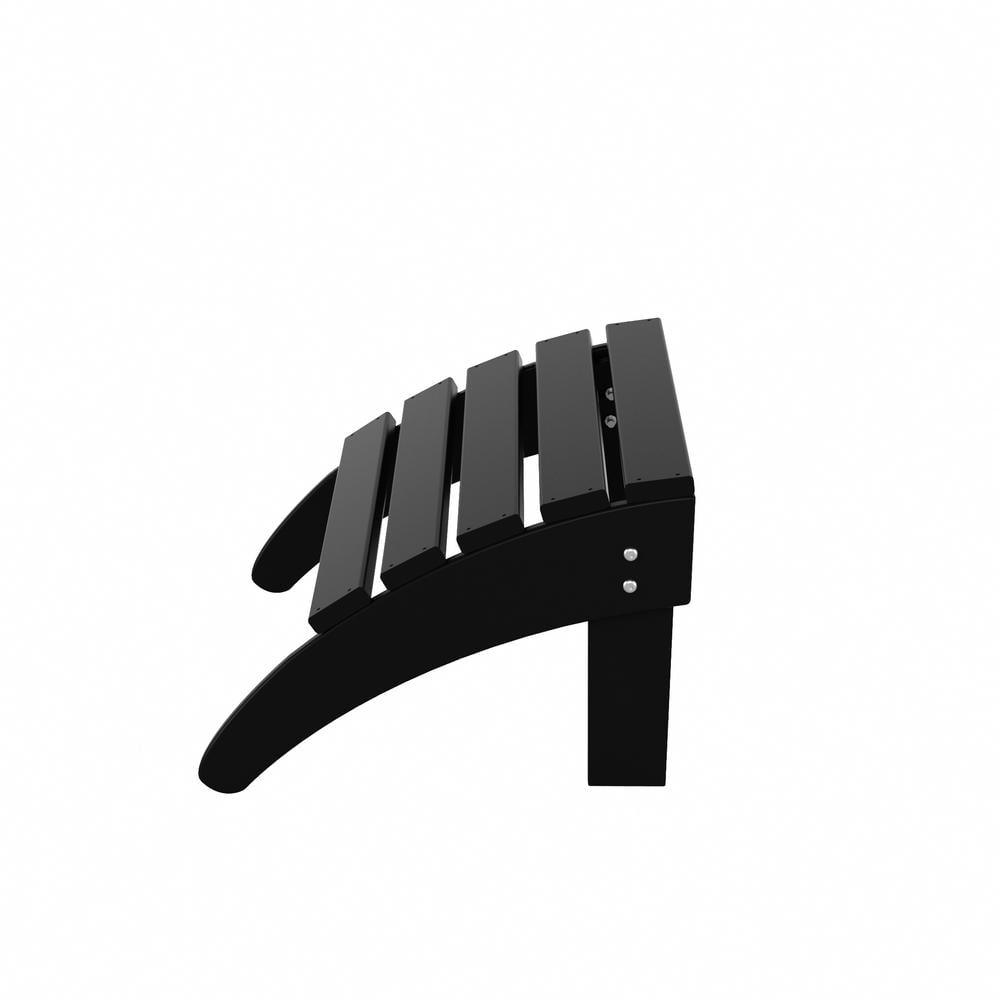 Black Poly Plastic Outdoor Folding Adirondack Ottoman