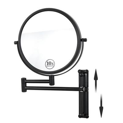 Hotel Quality NICKEL 8” Wall Mount Swing Arm 2-Sided Magnifying Mirror 1 & 7X 