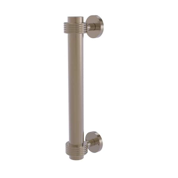 8 in. Center-to-Center Door Pull with Groovy Aents in Antique Pewter