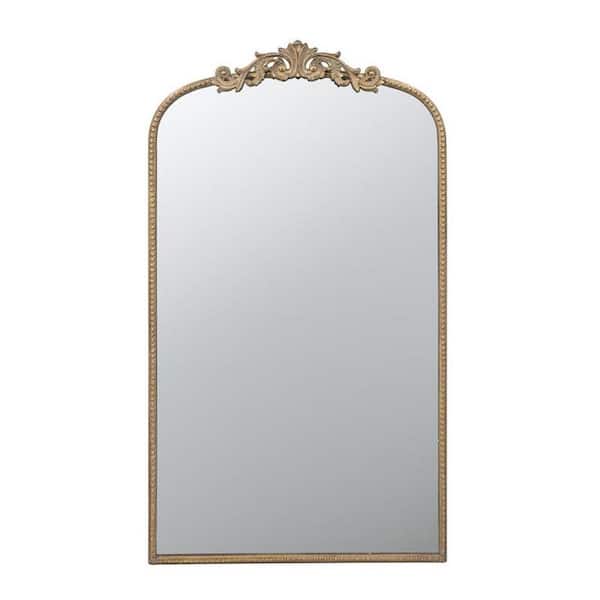 HomeRoots 24 in. W x 41.7 in. H Wood Gold Vanity Mirror